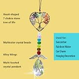 Peili Healing Crystal Tree of Life Sun Catcher with Wings 7 Chakras Heart view 2