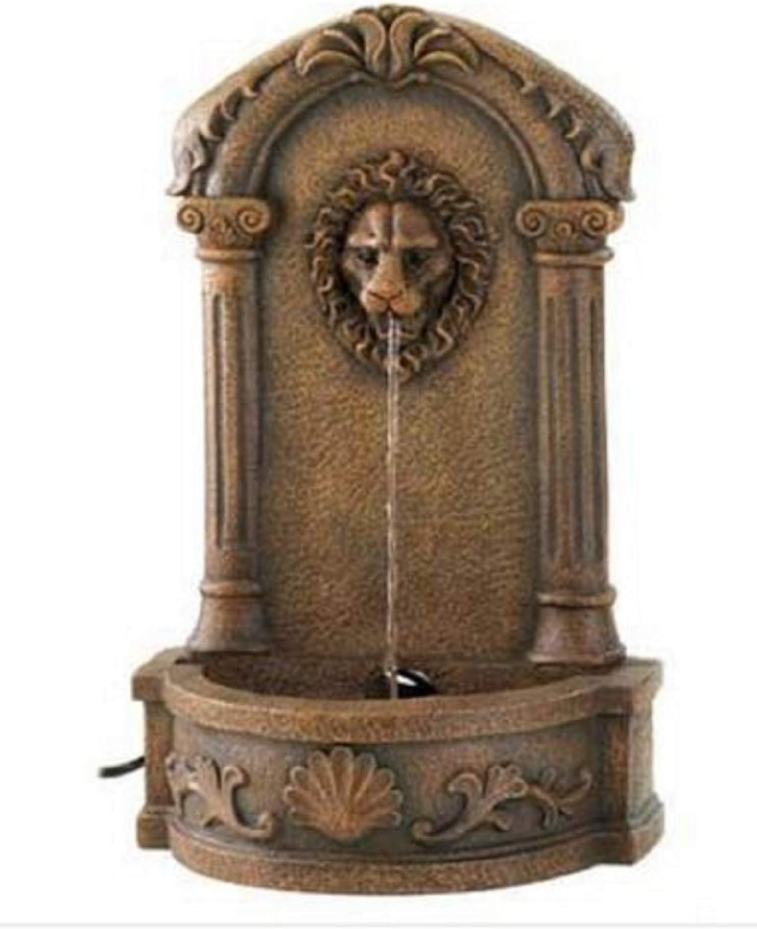 Lion`s Head Courtyard Fountain Garden Outdoor Decor Yard Patio Electric Pump New