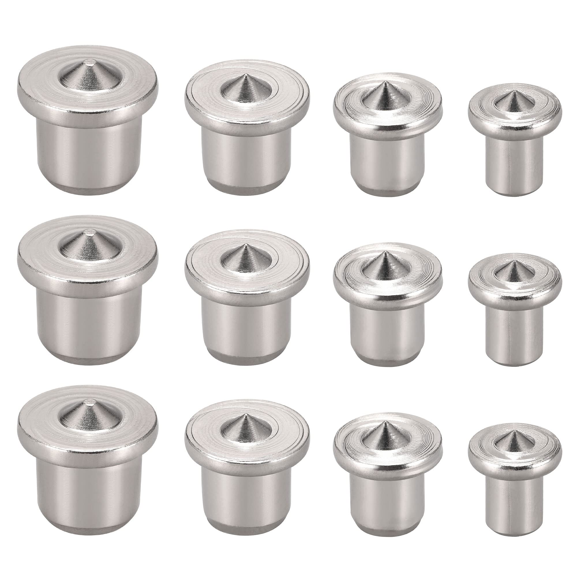 sourcing map Drill Center for Dowel and Tenon 3/8 1/4 5/16 1/2 (6mm 8mm 10mm 12mm) Woodworking Doweling Centering Transfer Plugs 3 Sets (12 Pcs)