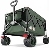 Overmont 200L Folding Festival Trolley on Wheels Green 330 lb Load Capacity