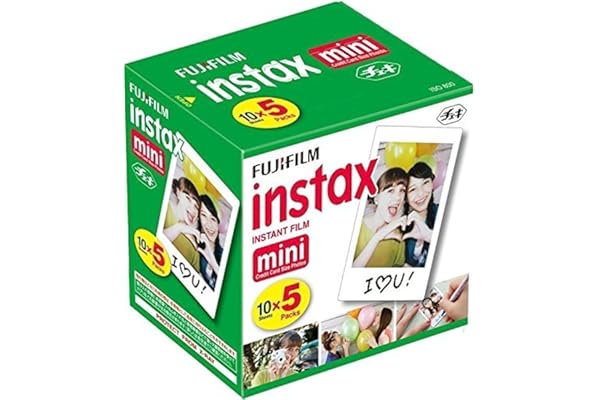 Fujifilm Instax Mini Instant Film, 10 Sheets x 5 Packs (Total 50 Shoots)