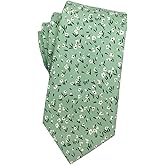 Mantieqingway Men's Cotton Floral Neck Tie 2.56'' Printed Skinny Tie