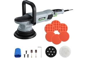 WORKPRO Buffer Polisher, 6-inch 1080W Dual Action Random Orbital Polish Kit for Car Detailing, 6 Variable Speed DA Polisher with Backing/Woolen/Foam Pads, Towel for Waxing, Buffing, Polishing
