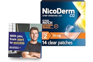 NicoDerm CQ Step 2 Nicotine Patches to Help Quit Smoking with Behavioral Support Program - Stop Smoking Aid, 14 mg, 14 Count