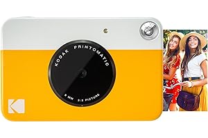 KODAK Printomatic Full-Color Instant Print Digital Camera - Colorful Photos On Zink 2x3" Sticky-Back Photo Paper - 5MP, Portable, Creative Fun Gift for Birthday, Christmas, Holiday - Yellow