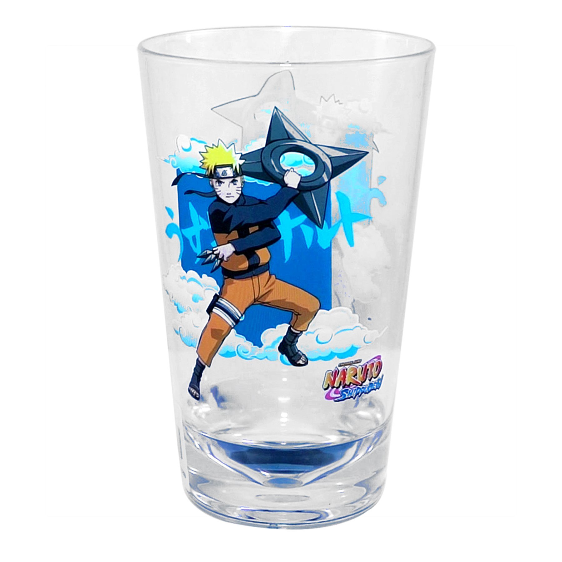 JUST FUNKY Naruto Shippuden Pint Glass Novelty Drinking Glasses Kids