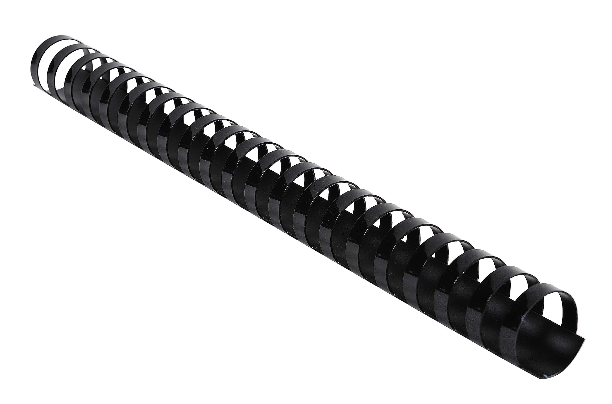 Exacompta - Ref 75701E - Binding Combs - 25mm Thick, 21 Rings, Suitable for A4 Documents, Holds Approx. 150-210 Sheets, Made from PVC Material - Black (Pack of 50)