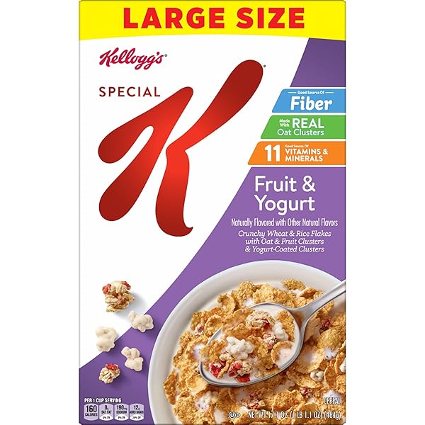 KELLOGG’S SPECIAL K FRUIT AND YOGURT BREAKFAST CEREAL, GOOD SOURCE OF FIBER, LARGE SIZE, 17.1 OZ