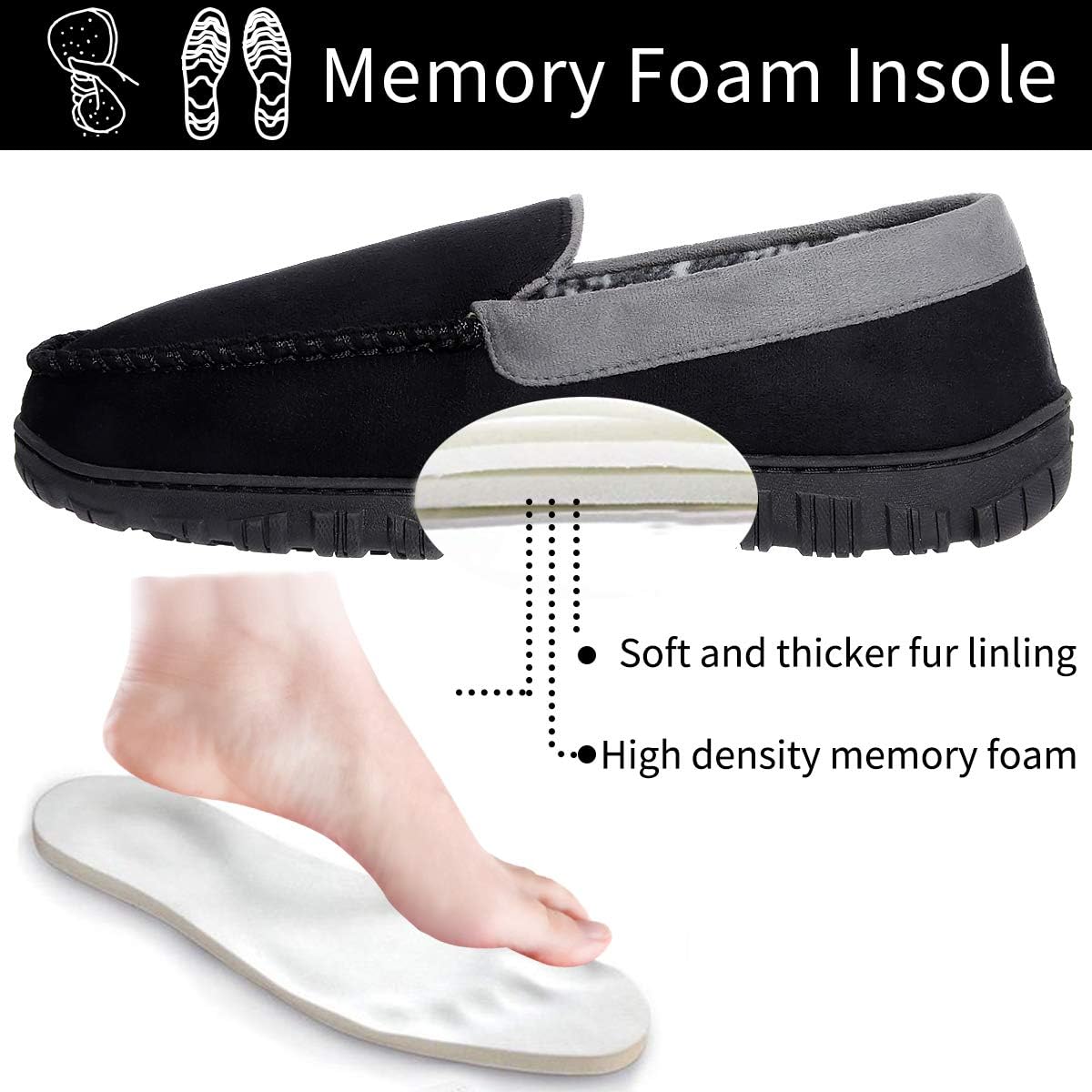 MIXIN Pantofole per Uomo Mocassini Scarpe da casa con Comodo Memory Foam  Scarpe farmaki.gr