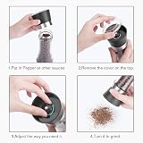 Rii Salt and Pepper Grinder Set, Adjustable Coarseness, Glass Body, 2 Pack view 5