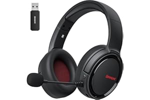 BINNUNE 2.4G/Bluetooth Wireless Gaming Headset with Microphone for PS4 PS5 Playstation 4 5, 40 Hours Playtime, PC USB Gamer Headphones with Mic for Laptop Computer