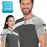KONSEDIK Compression Recovery Shoulder Brace Immobilizer for Torn Rotator Cuff,AC Joint Pain Relief,Dislocation,Arm Stability,Injuries,Tears,Adjustable Fit Supports for Men&Women(Gray, Medium)