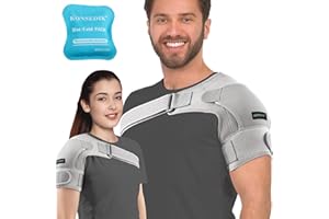 KONSEDIK Compression Recovery Shoulder Brace Immobilizer for Torn Rotator Cuff,AC Joint Pain Relief,Dislocation,Arm Stability,Injuries,Tears,Adjustable Fit Supports for Men&Women(Gray, Medium)