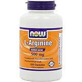 NOW L-Arginine 500 mg,250 Veg Capsules (packaging may vary