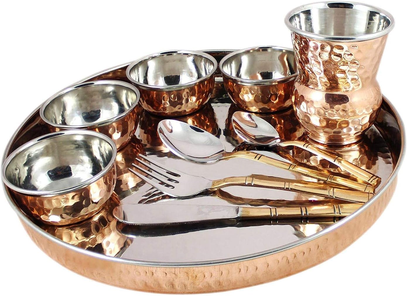 Indian Thali Set Indian Dinnerware Stainless Steel Copper
