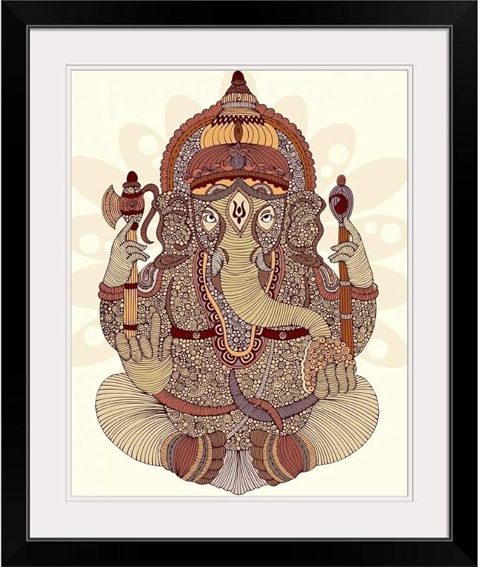 GREATBIGCANVAS Ganesha Black Framed Wall Art