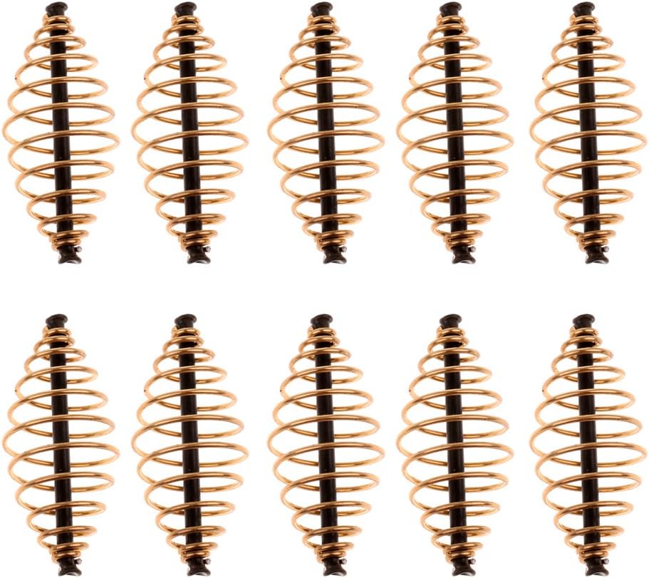 D Dolity 10pcs Inline Method Flat Feeder Carp Fishing Bait Holder