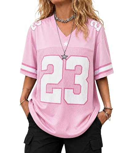 【加古川店】 中古 半袖Ｔシャツ SHORT-SLEEVED ROUND NECK T-SHIRTS FJS036A-05398-680 ピンク サイズ：36 【112】 Womens Numbers Print Graphic Oversized Jersey Tee T-Shirt Y2k