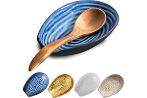 Tikooere Spoon Holder, Farmhouse Ceramic Spoon Rest for Stove Top, Cooking and Coffee Spoon Rest for Kitchen, Porcelain Spoon Holder Spatula Holder Utensil Rest (Blue)