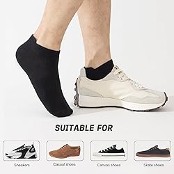 Niorasen Ankle Socks for Men Women, 6 Pairs Bamboo
