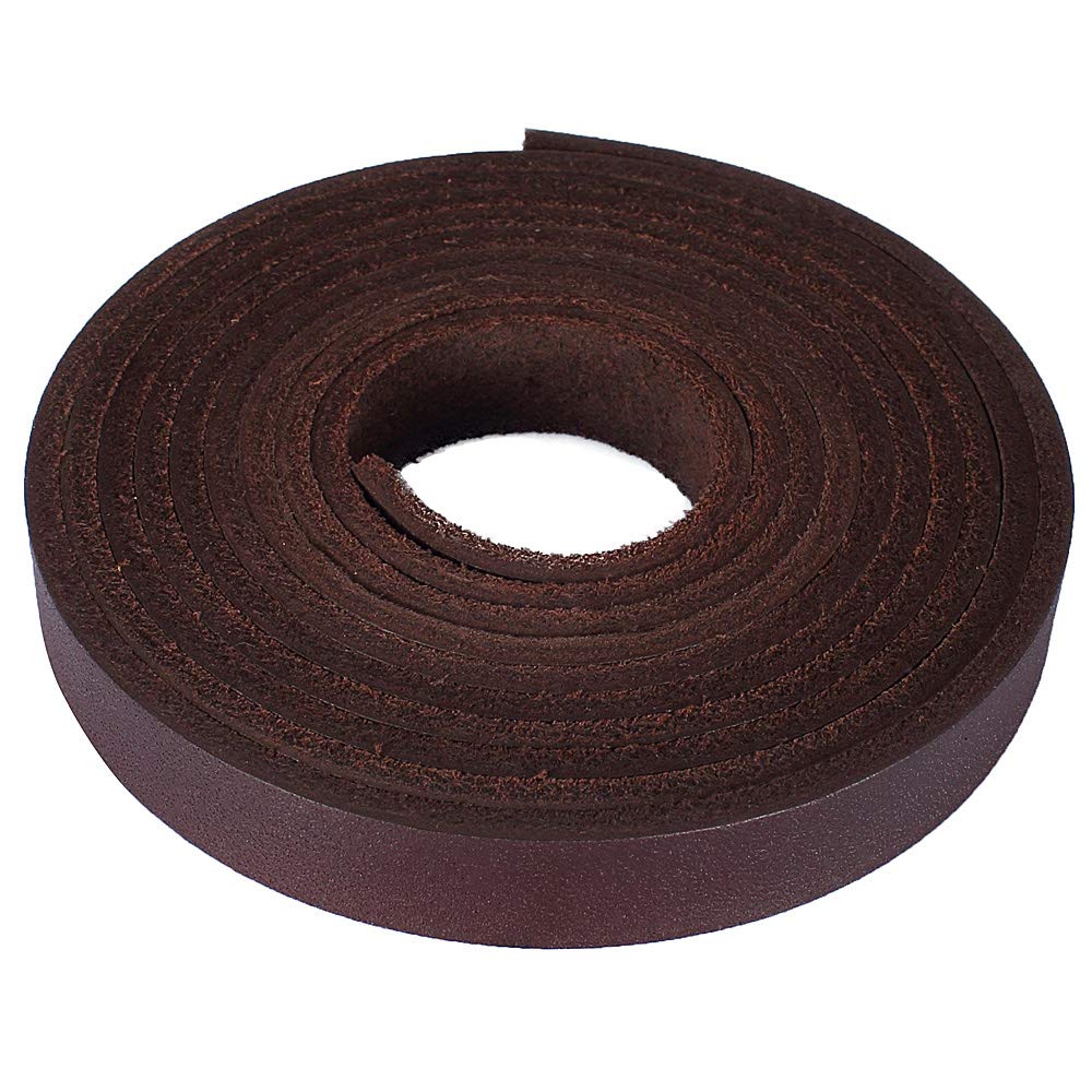 LolliBeads (TM) Genuine Leather Strap Leather Strip 1/2 Inch Wide and 72 Inches Long, Chocolate Brown