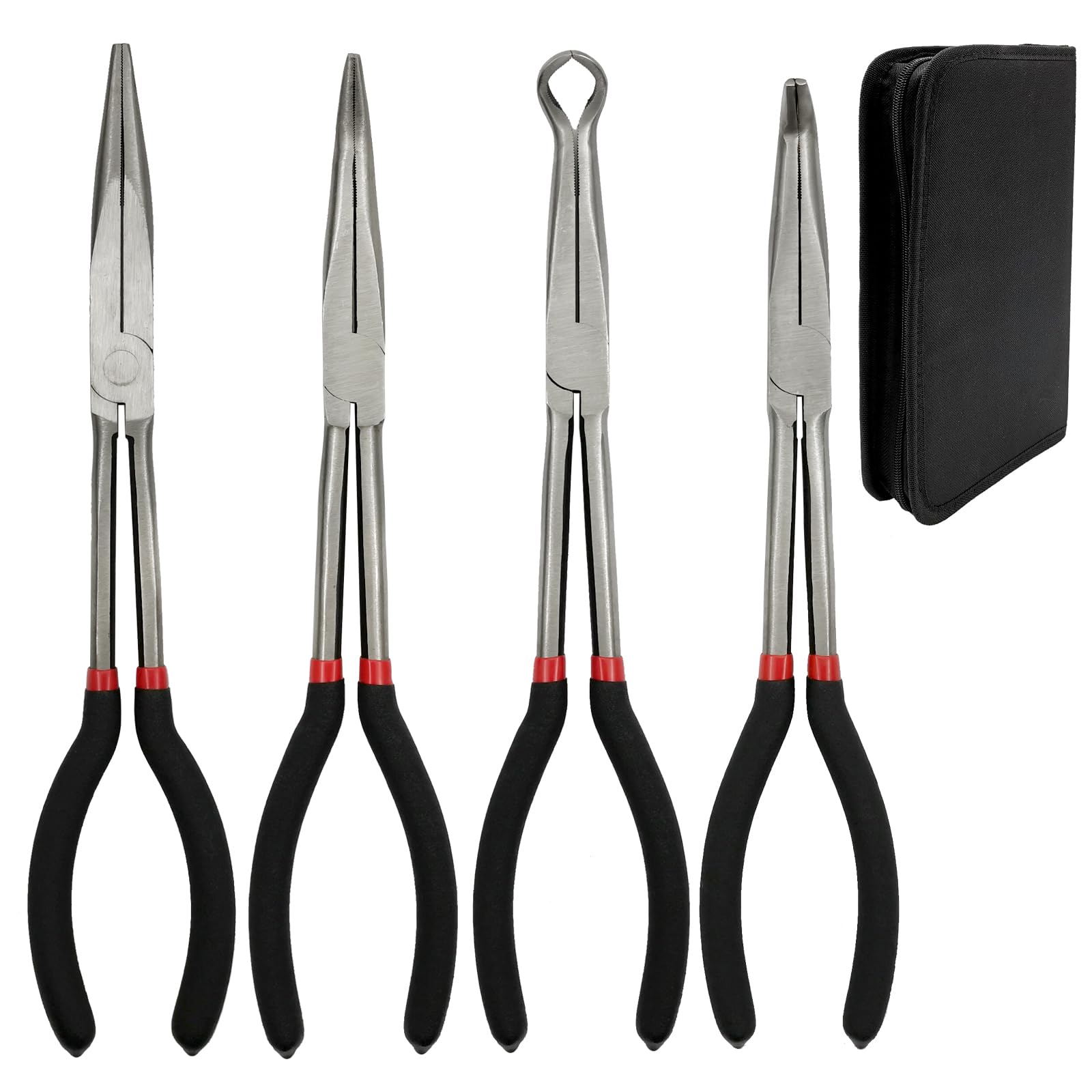 Long Needle Nose Pliers Set (4PCS-Straight/45/90/Circle)