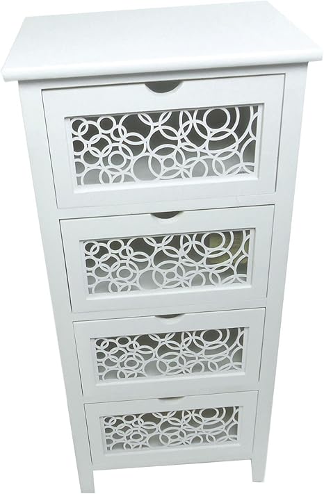 Assembled Slim Narrow Wider 4 Chest Of Drawer Bedside Table