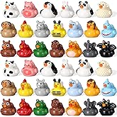 Soulchen 100 Pcs Mini Resin Animals Ducks Tiny Resin Animals Figures Elephant Bee Axolotl Flamingo Small Little Ducks Miniature Gift Decor for Craft Garden Landscape Ornament Potted Decoration (Vivid)