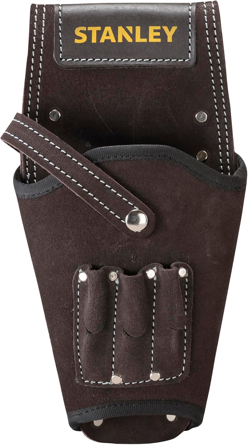 STANLEY Leather Drill Holster 3 Pockets STST1-80118 Brown