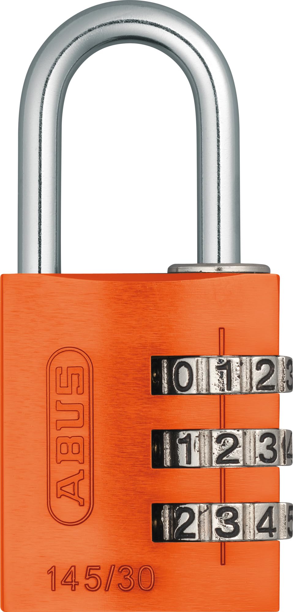 ABUS Combination Lock 145/30 Orange - Luggage Lock, Locker Lock and Much More. - Aluminium Padlock - Individually Adjustable Numerical Code - ABUS Security Level 3