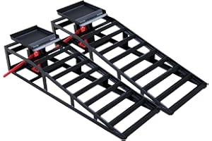 OLIPIC Car Ramps 2 Pack Heavy Duty Steel Hydraulic High Lift Service Vehicle Ramps 5T 11023 Lbs Automotive Truck Wheel Ramps for Oil Changes with Support Jack for Auto Beauty Stores DIY Repair Stores,Black