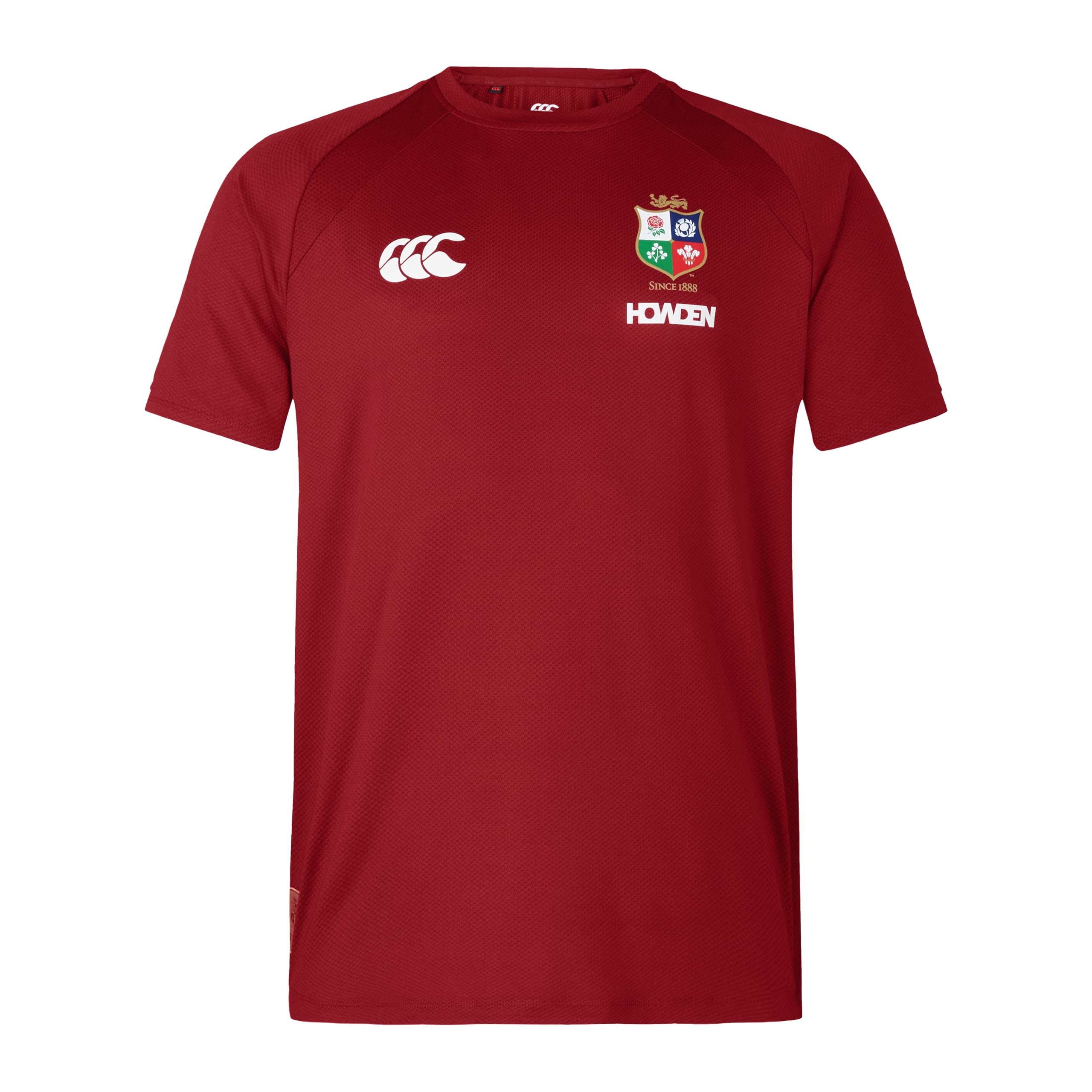 British & Irish Lions Canterbury Men's Official Canterbury Everest T-Shirt | Rugby Tee | Quick Dry | Technical T-Shirt, Red Dahlia, XS