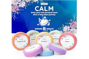 CalmNFiz Shower Steamers Aromatherapy 8 Pack - Christmas Stocking Stuffers & White Elephant Gifts for Women, Men, Adults - Travel Essentials & Self Care Gifts for Relaxation of Home, Hotel & Gym