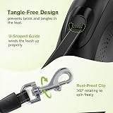 pecu te Pecute Retractable Dog Leash 8m with Poo Bag Holder Black 30kg view 5