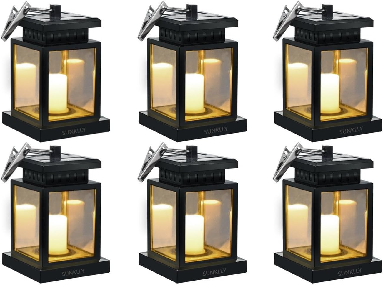 Amazon Com Hanging Solar Lights Outdoor Solar Umbrella Lantern Garden Patio Umbrella Lights Candle Lantern For Decorated Patio Deck Pack Of 6 Home Improvement