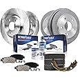 Detroit Axle - Brake Kit for 1997-2001 Honda CR-V, Front Disc Brake Rotors Ceramic Brake Pads Rear Brake Drums Brake Shoes 1998 1999 2000 Replacemen