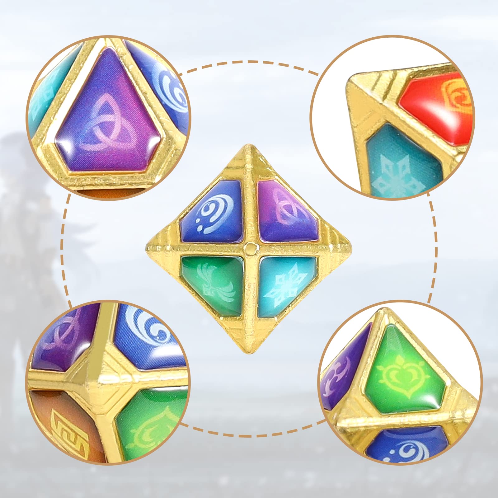 Anime Game GI Genius Invokation TCG Elemental Dice Game Props Accessories Collection Toys (8 pcs)