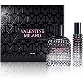 Valentine Milano Cologne for Men, Eau de Parfum, Woody Aromatic Fragrance with Violet Leaf, Ginger, Smoked Vetiver Notes, 3.4 Fl Oz/100ML + 30 ML Travel Spray, Fragrance for Men Gift Set