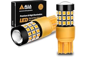Alla Lighting Newly Upgraded 7440 7443 LED Brake Stop, Tail, Turn Signal Lights Bulbs (Amber Yellow)