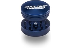 Santa Cruz Shredder Metal Herb Grinder Knurled Top for Stronger Grip 2-Piece 2.7" (Blue)