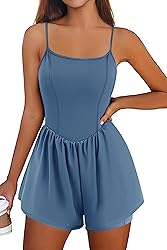 Ekouaer Womens Summer Sleeveless Workout Rompers