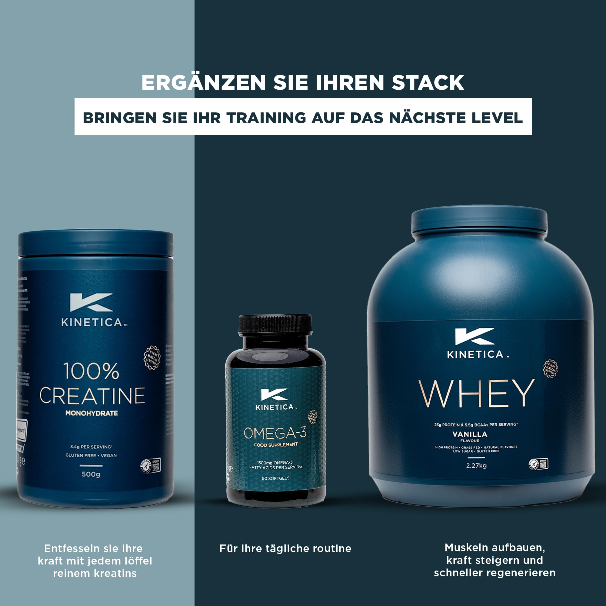 Kinetica Sports Creapure® 100% Kreatin Monohydrat Pulver - Geschmacksneutral | 3.4g Kreatin/Portion, 147 Portionen/500g Packung | Vegan & Glutenfrei | Unterstützt Leistungsfähigkeit & Muskelkraft 8