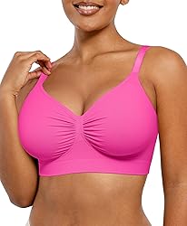 SHAPELLX Wireless Pink Bra for Womens Breathable