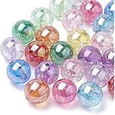 UR URLIFEHALL 112 Pcs 500 G 20mm Colorful Transparent Acrylic Beads Chunky Bubblegum Beads with Glitter Powder for DIY Supplies Making