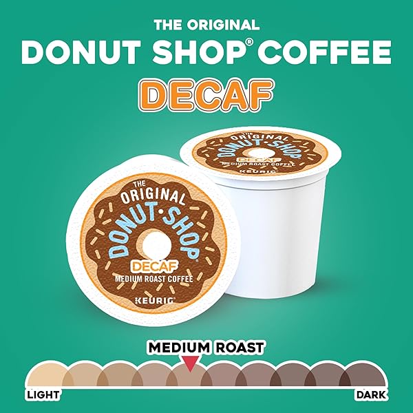 THE ORIGINAL DONUT SHOP DECAF KEURIG SINGLE-SERVE K-CUP PODS, MEDIUM ROAST COFFEE, 48 COUNT