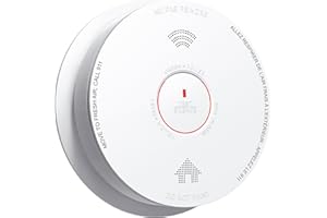Jemay Smoke Detector Combination Smoke & Carbon Monoxide Alarm, 10-Year Battery Powered CO Detectors with Test & Silence Button, Bilingual Voice Alerts,UL 217-9th CO Fire Alarm Combo for Home,1 Pack
