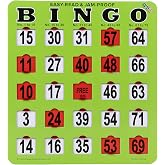 GSE Jumbo Easy-Read Shutter Slide Bingo Cards Bulk, 10-Pack Reusable Cards | Reusable Jam-Proof Bingo Game Cards with Fingertip Slide Windows for Adults Large Groups, Parties &amp; Family Game Nights