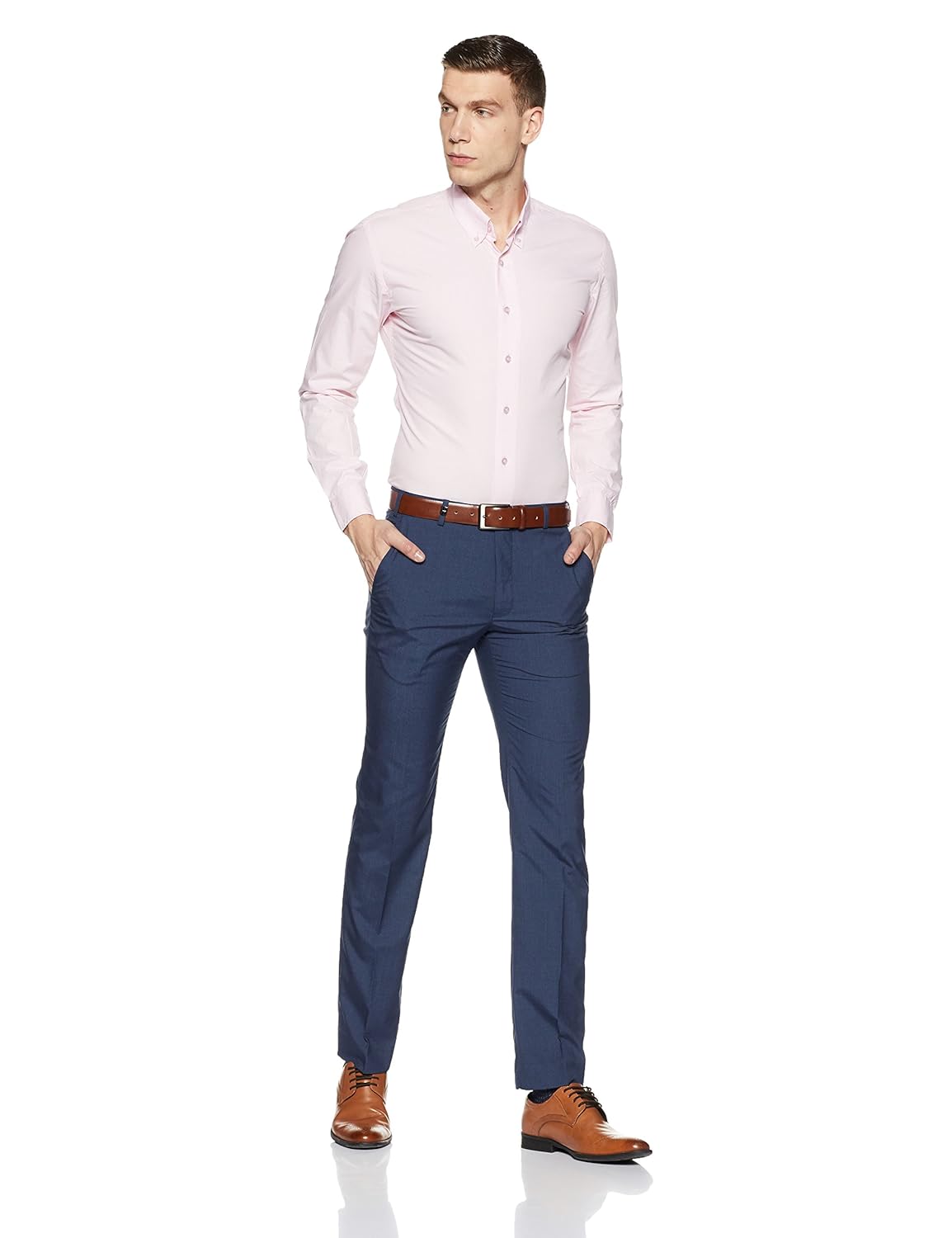 park avenue men's skinny slim fit formal trousers