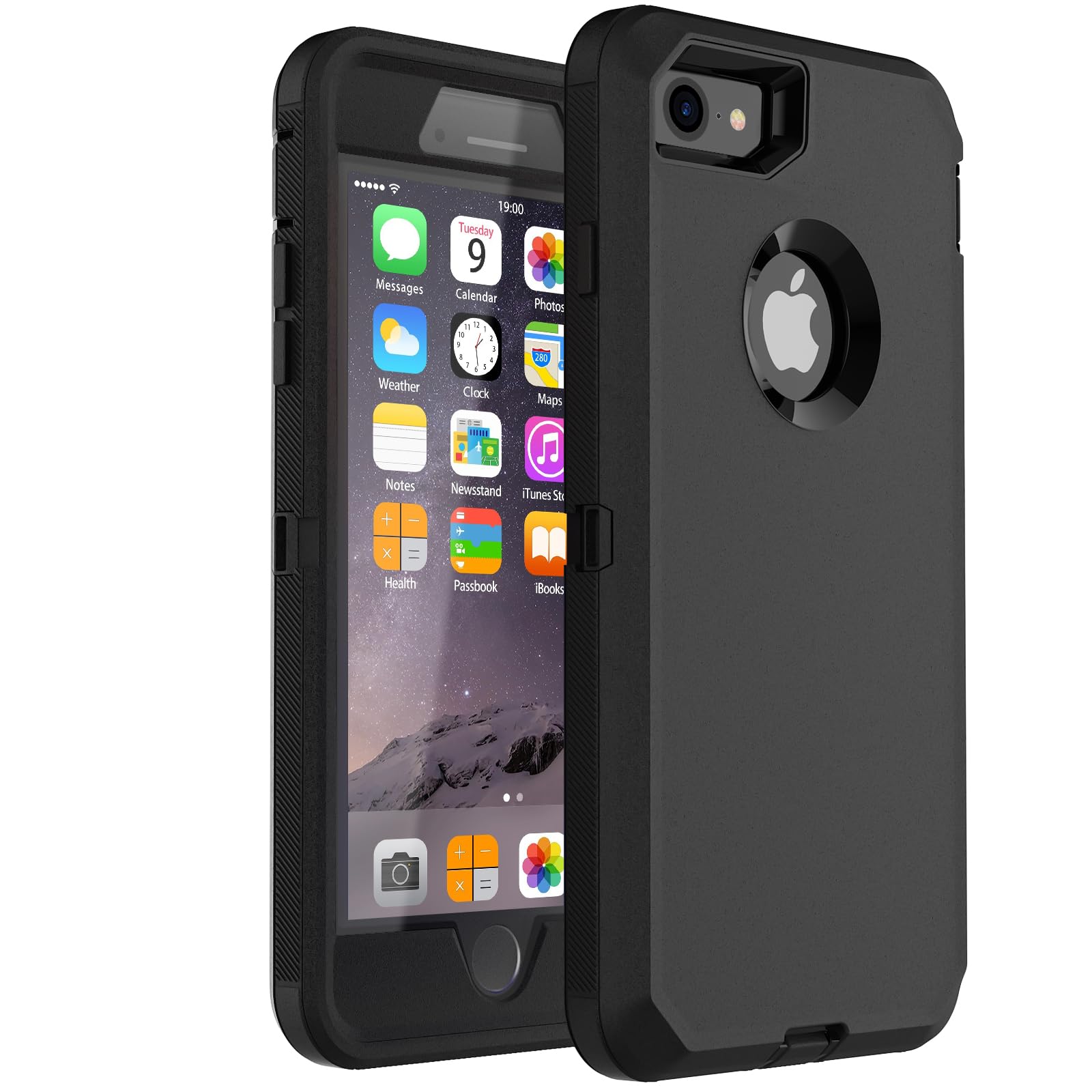 Co-Goldguard Case for iPhone 7 for iPhone 8 with Screen Protector [Shockproof] [Dropproof] [Dust-Proof], 3 Layers Full Body Rugged Heavy Duty Case Durable Cover for iPhone 7/8 4.7,Black