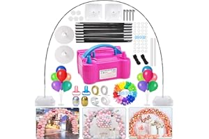 IRABEY Balloon Arch Kit and Balloon Pump Electric, 10ft Wide Adjustable Balloon Arch Stand With 100Balloons 2Balloon Stands For Wedding Anniversary Birthday Baby Shower Party Decoration Graduation Ceremony